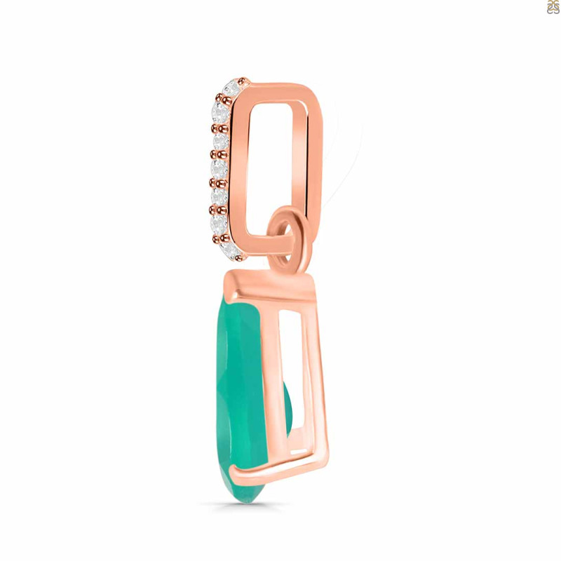 Green Onyx & White Topaz Pendant GRO-RDP-757-CZ.