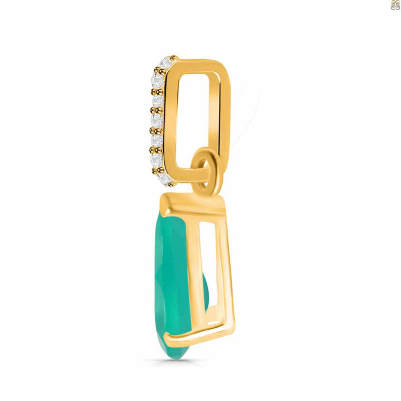 Green Onyx & White Topaz Pendant GRO-RDP-757-CZ.