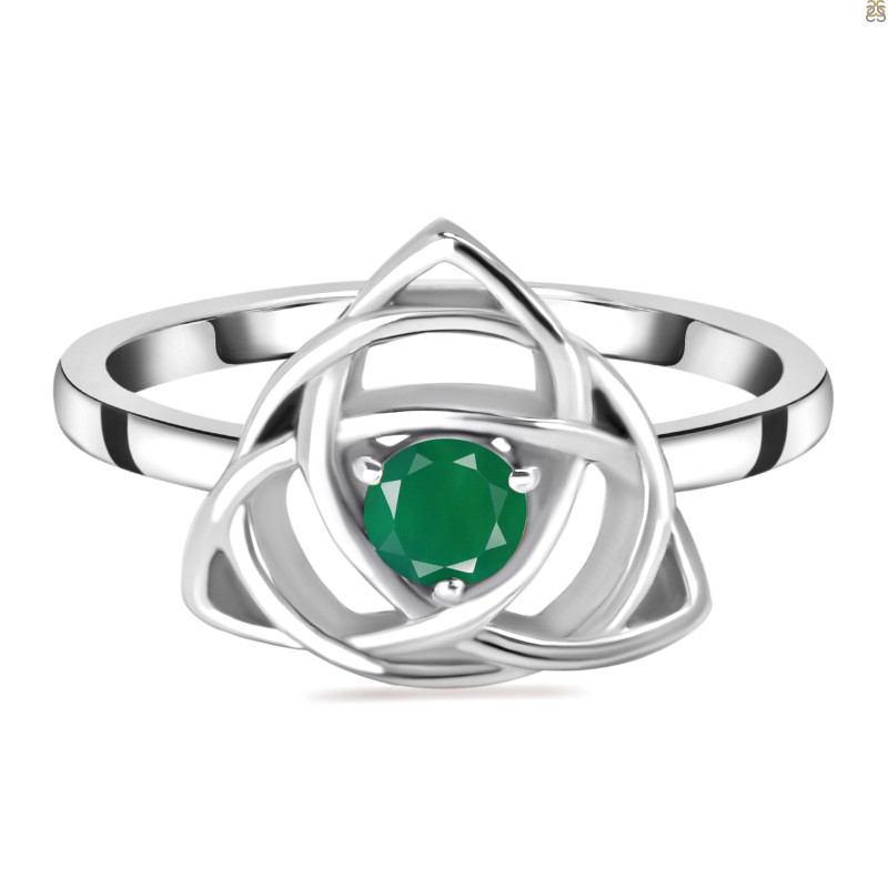 Green Onyx Triquetra Ring GRO-RDR-2142.