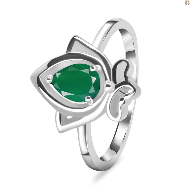 Green Onyx Lotus Ring GRO-RDR-2157.