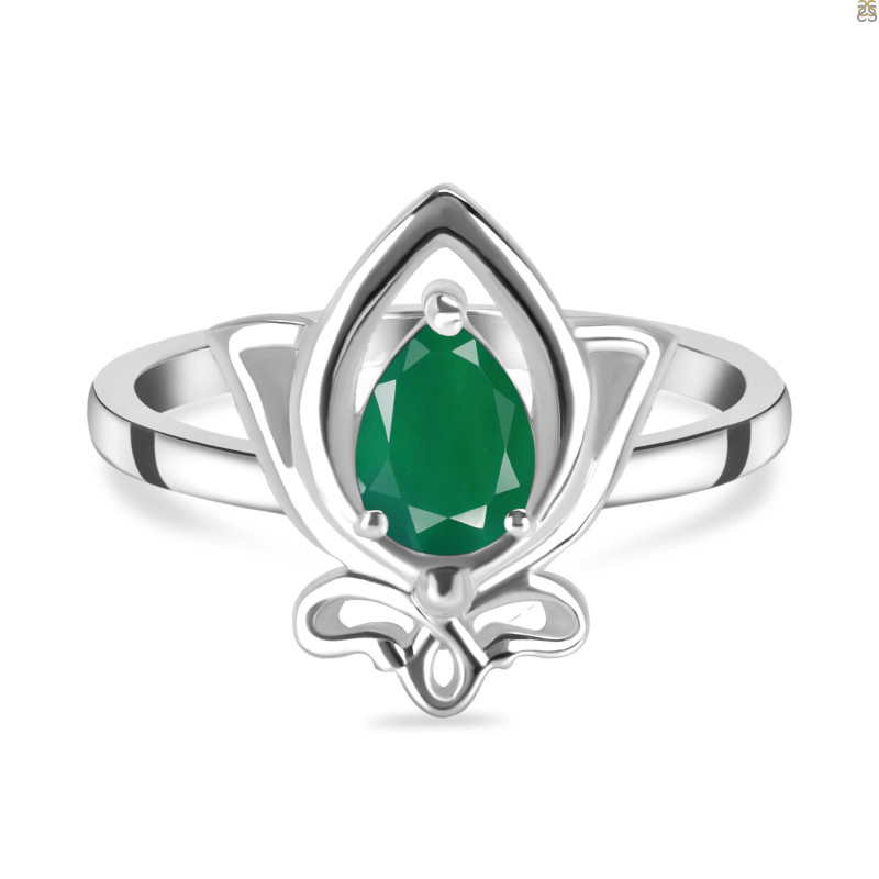 Green Onyx Lotus Ring GRO-RDR-2157.
