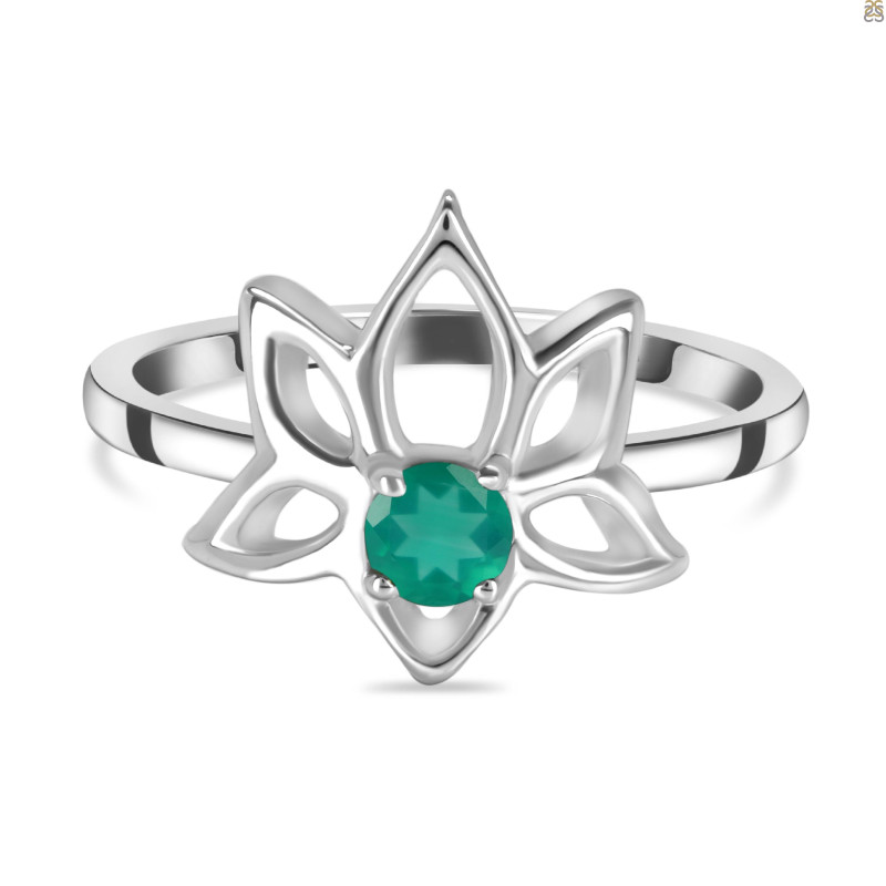 Green Onyx Lotus Ring GRO-RDR-2168.