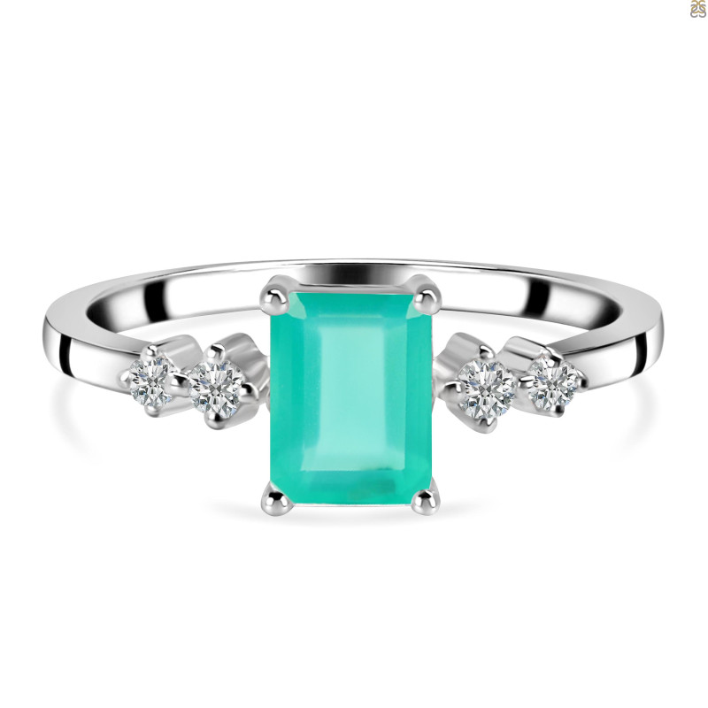 Green Onyx & White Topaz Ring GRO-RDR-2187.