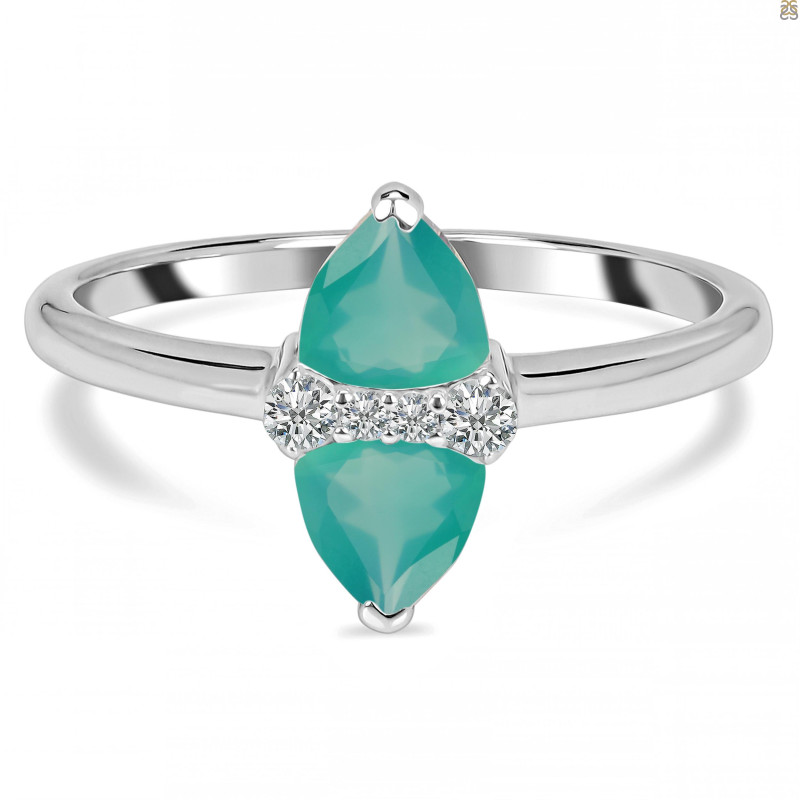 Green Onyx & White Topaz Ring GRO-RDR-2266.