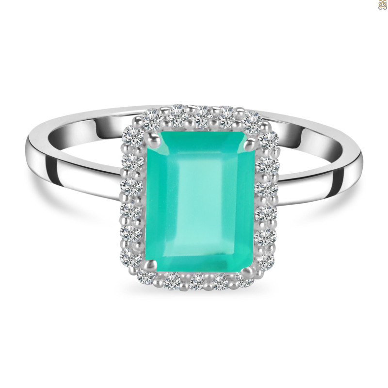 Green Onyx & White Topaz Ring GRO-RDR-2302.