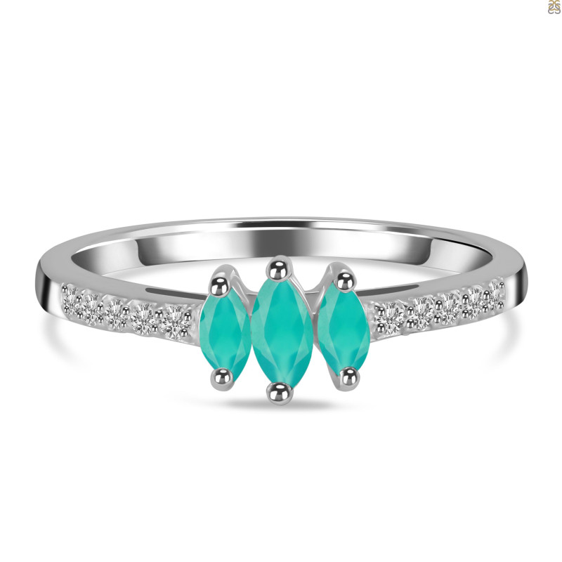 Green Onyx & White Topaz Ring GRO-RDR-2540.