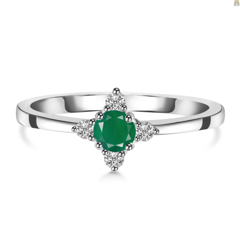 Green Onyx & White Topaz Ring GRO-RDR-2541.