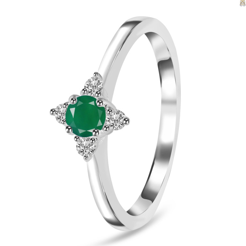 Green Onyx & White Topaz Ring GRO-RDR-2541.