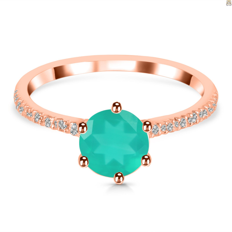 Green Onyx & White Topaz Ring GRO-RDR-3140.