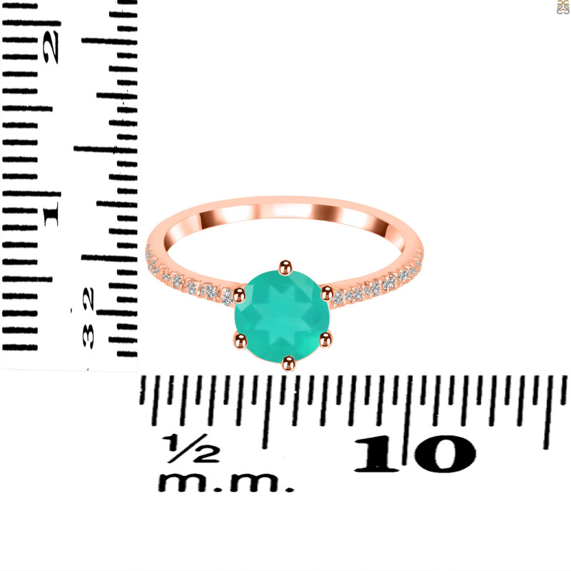 Green Onyx & White Topaz Ring GRO-RDR-3140.