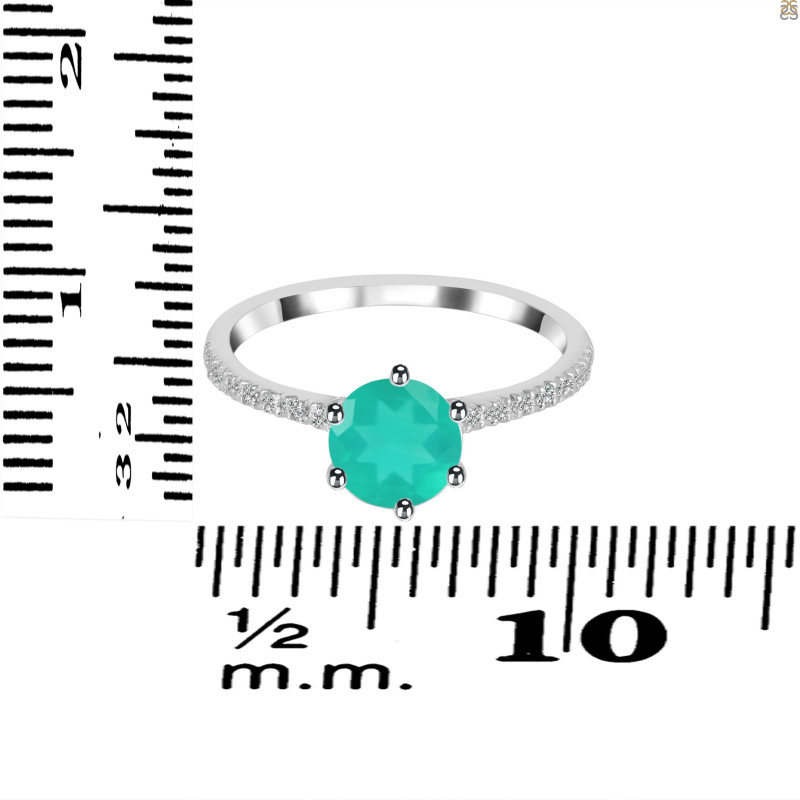 Green Onyx & White Topaz Ring GRO-RDR-3140.