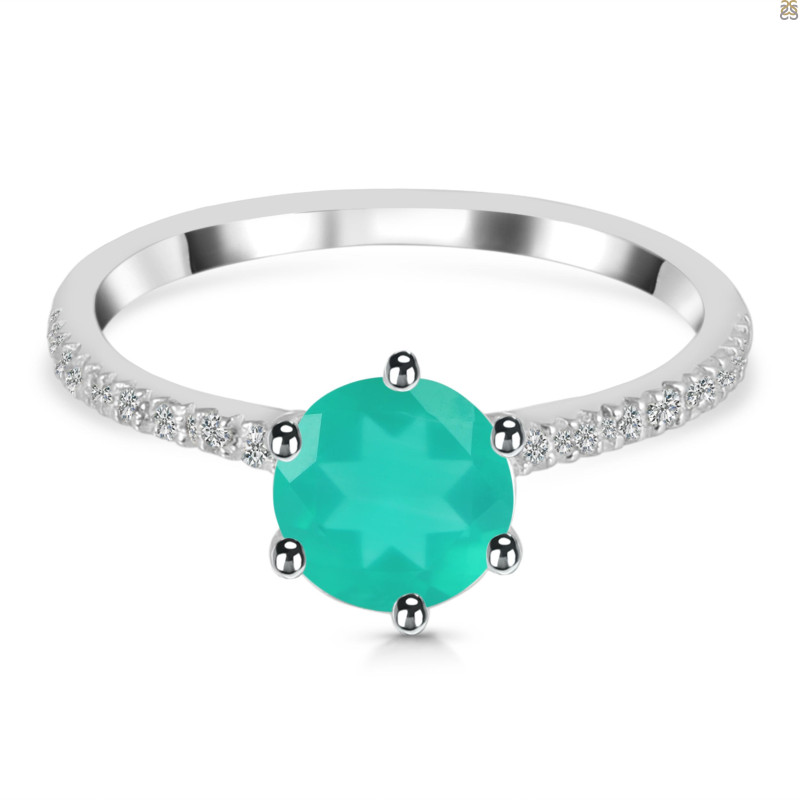 Green Onyx & White Topaz Ring GRO-RDR-3140.
