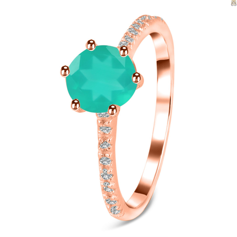 Green Onyx & White Topaz Ring GRO-RDR-3140.