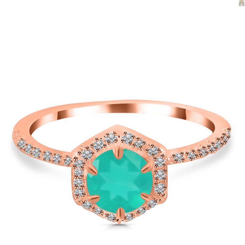 Green Onyx & White Topaz Ring GRO-RDR-3146.