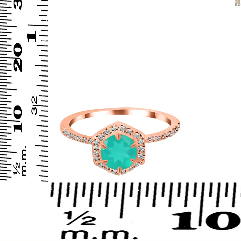 Green Onyx & White Topaz Ring GRO-RDR-3146.