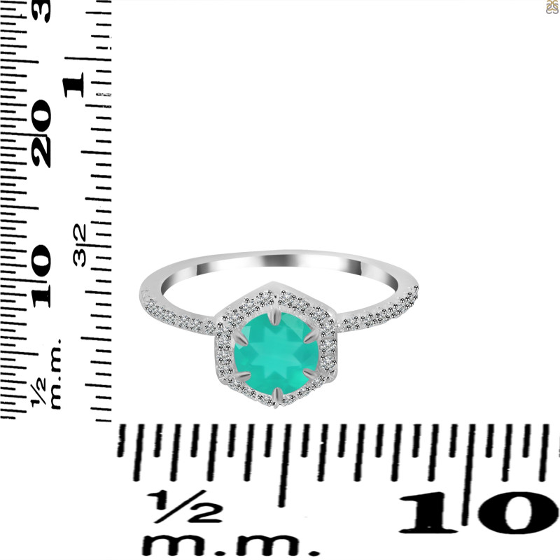 Green Onyx & White Topaz Ring GRO-RDR-3146.
