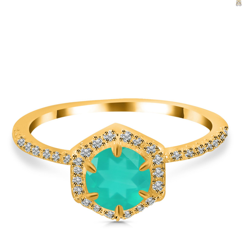 Green Onyx & White Topaz Ring GRO-RDR-3146.