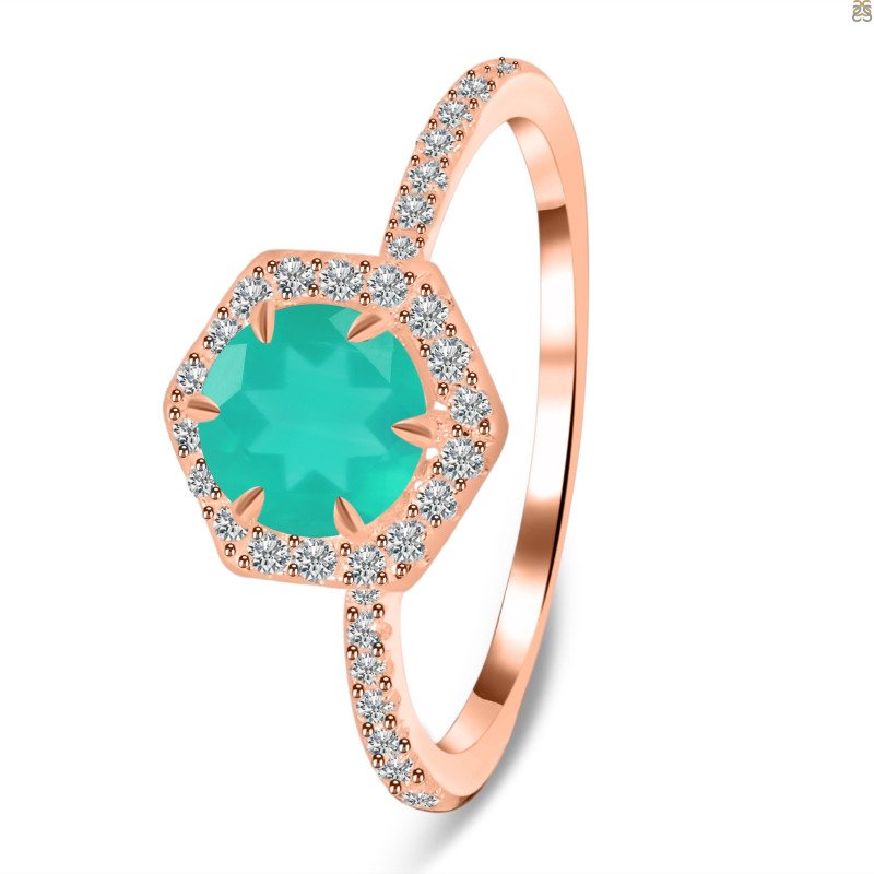 Green Onyx & White Topaz Ring GRO-RDR-3146.