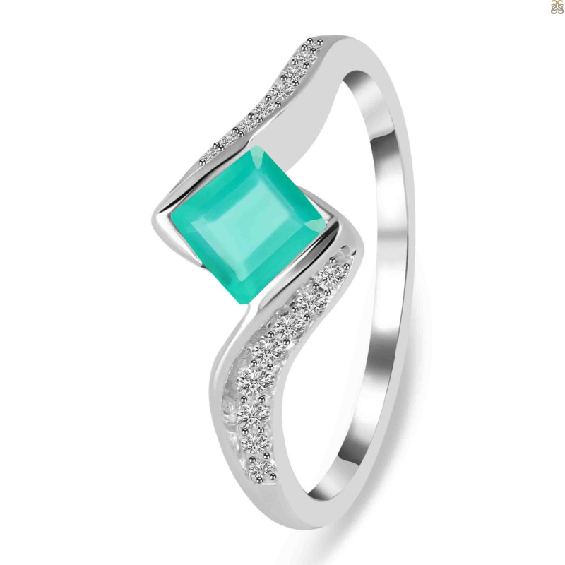 Green Onyx & White Topaz Ring GRO-RDR-346.