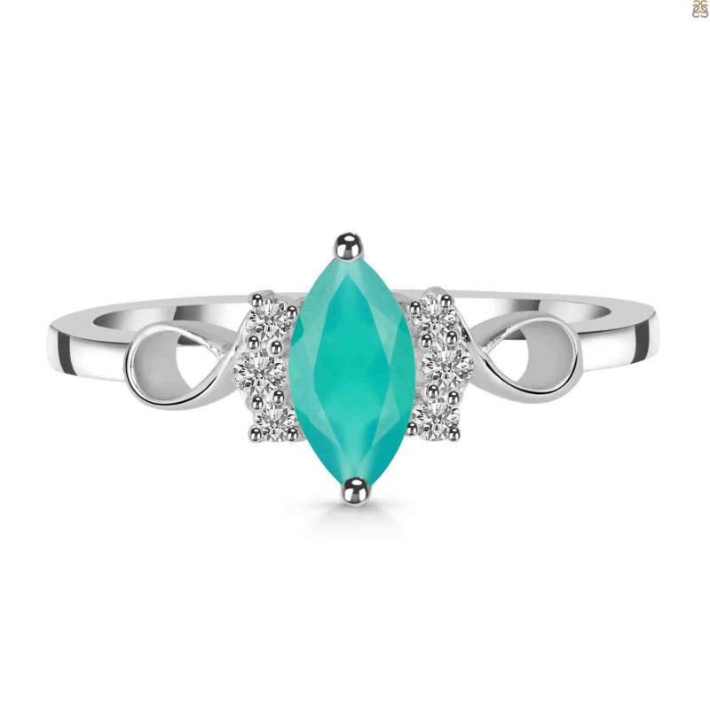Green Onyx & White Topaz Ring GRO-RDR-349.