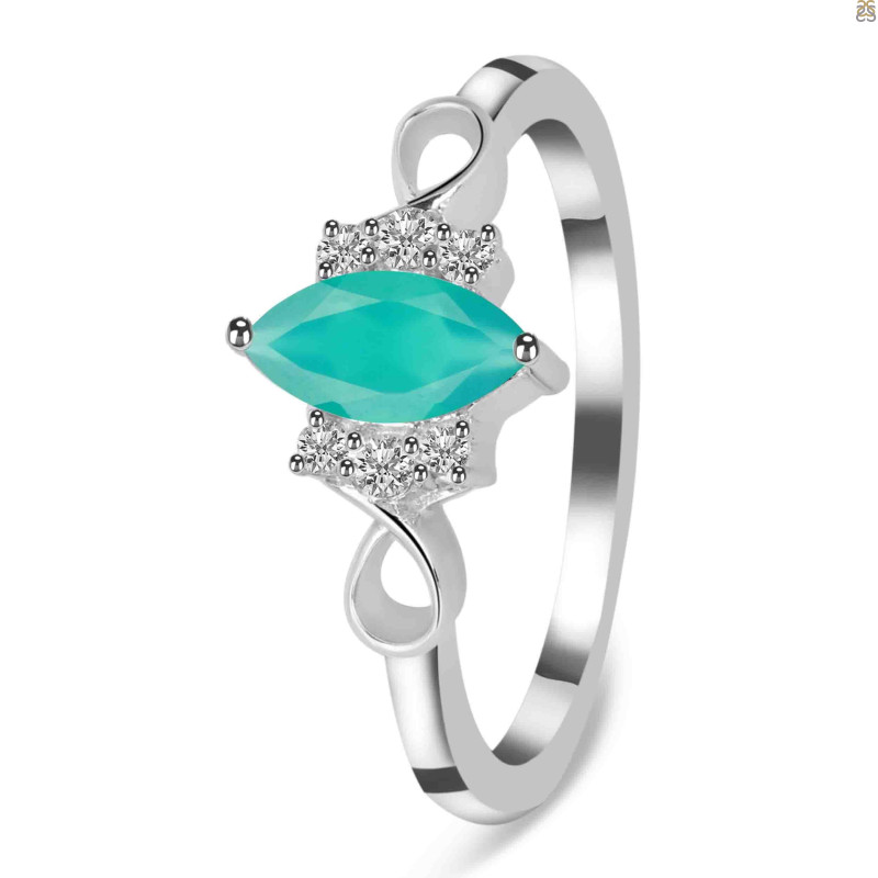 Green Onyx & White Topaz Ring GRO-RDR-349.