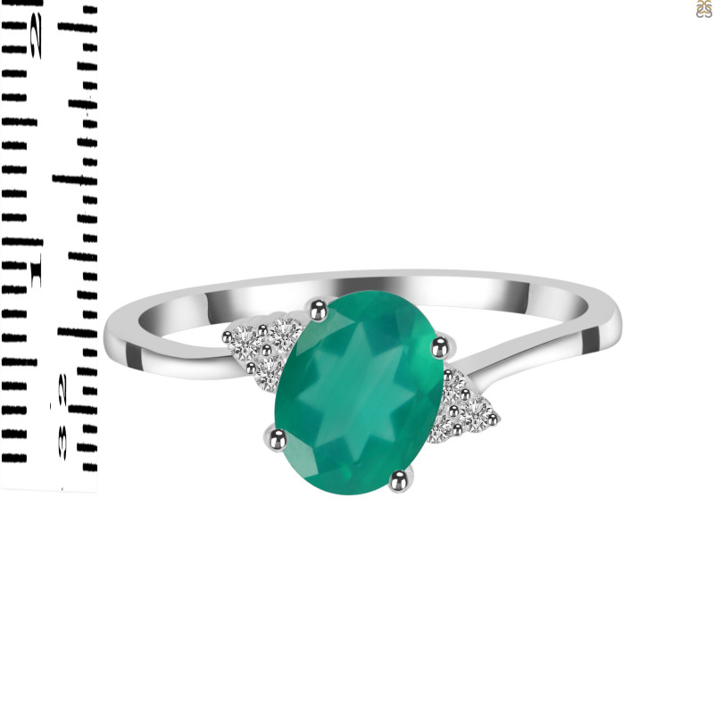 Green Onyx & White Topaz Ring GRO-RDR-351.
