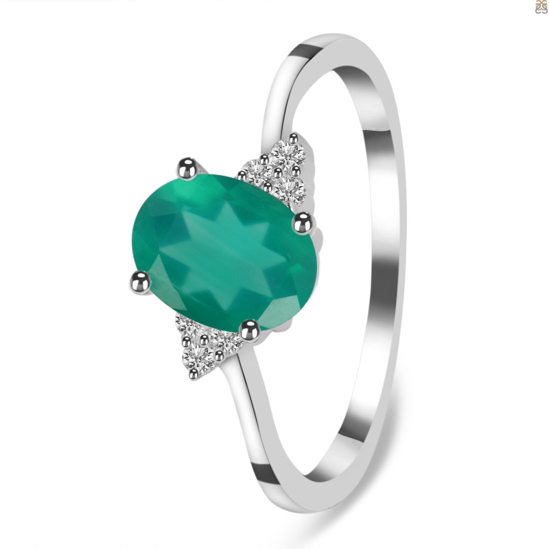 Green Onyx & White Topaz Ring GRO-RDR-351.