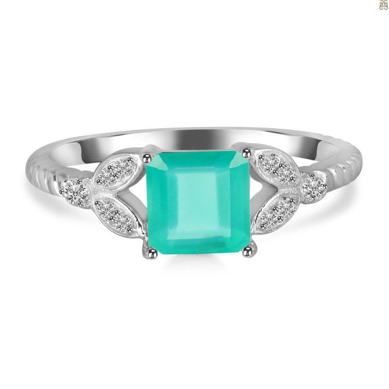 Green Onyx & White Topaz Ring GRO-RDR-353.