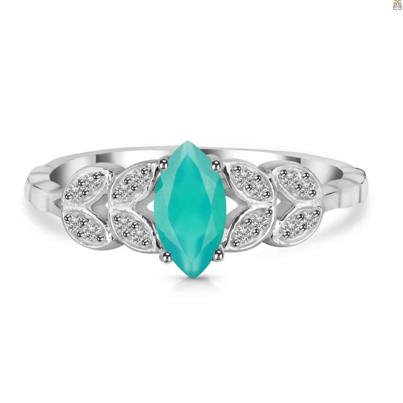 Green Onyx & White Topaz Ring GRO-RDR-355.