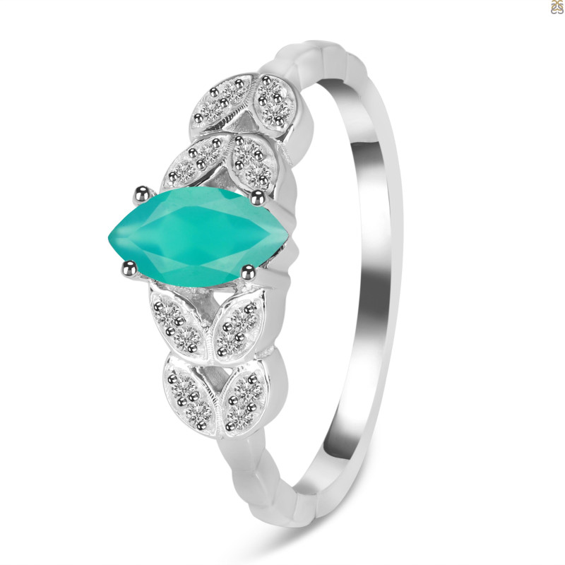 Green Onyx & White Topaz Ring GRO-RDR-355.