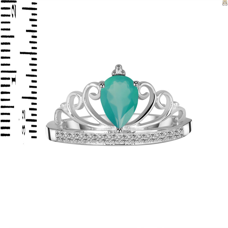 Green Onyx & White Topaz Ring GRO-RDR-365.