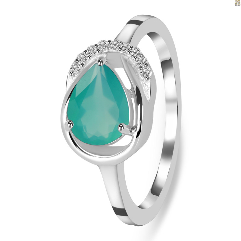 Green Onyx & White Topaz Ring GRO-RDR-367.