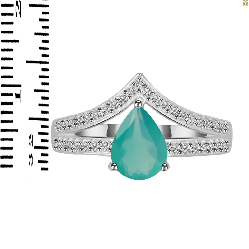 Green Onyx & White Topaz Ring GRO-RDR-372.
