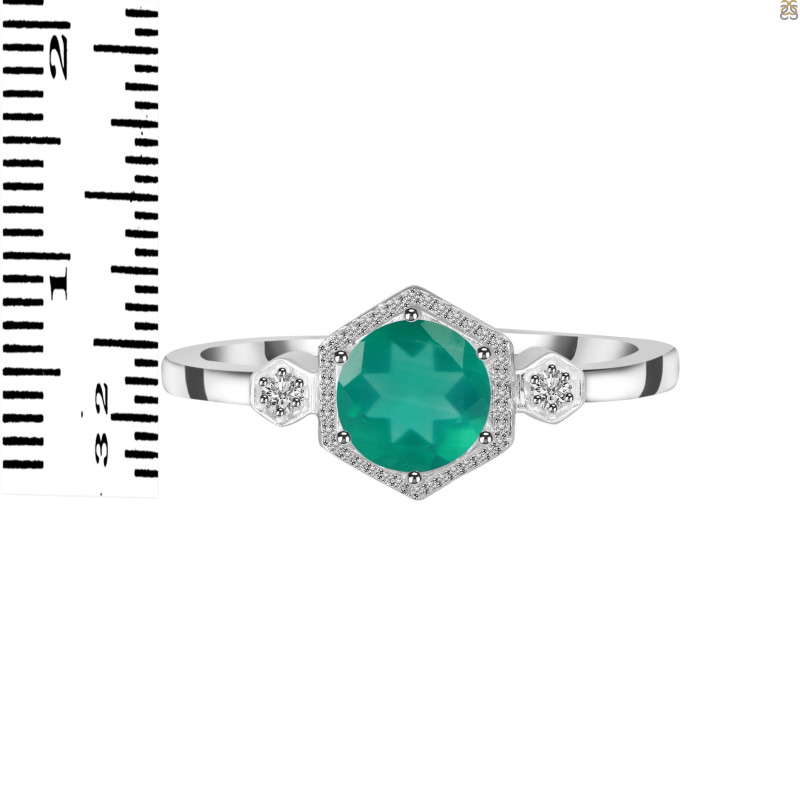 Green Onyx & White Topaz Ring GRO-RDR-373.