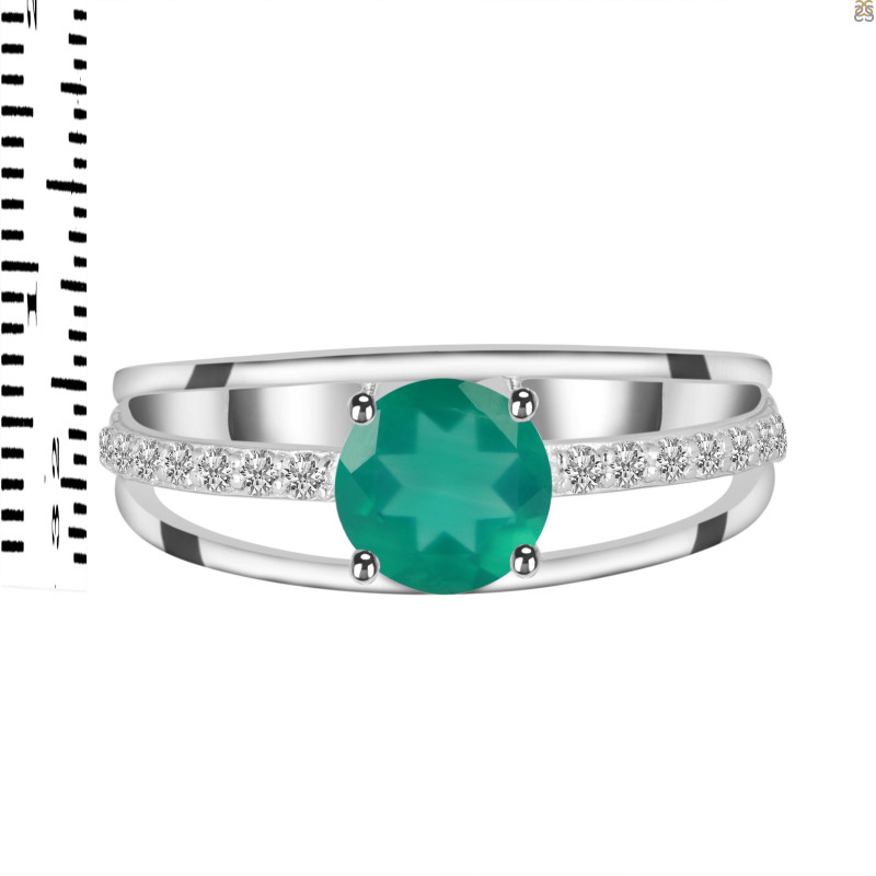 Green Onyx & White Topaz Ring GRO-RDR-377.