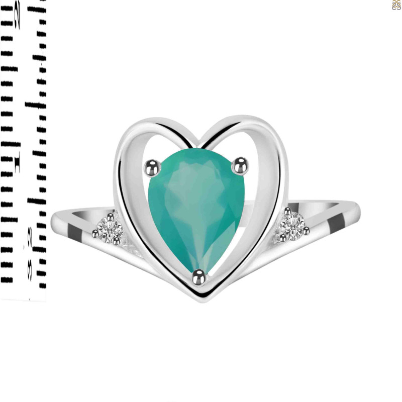 Green Onyx & White Topaz Ring GRO-RDR-379.