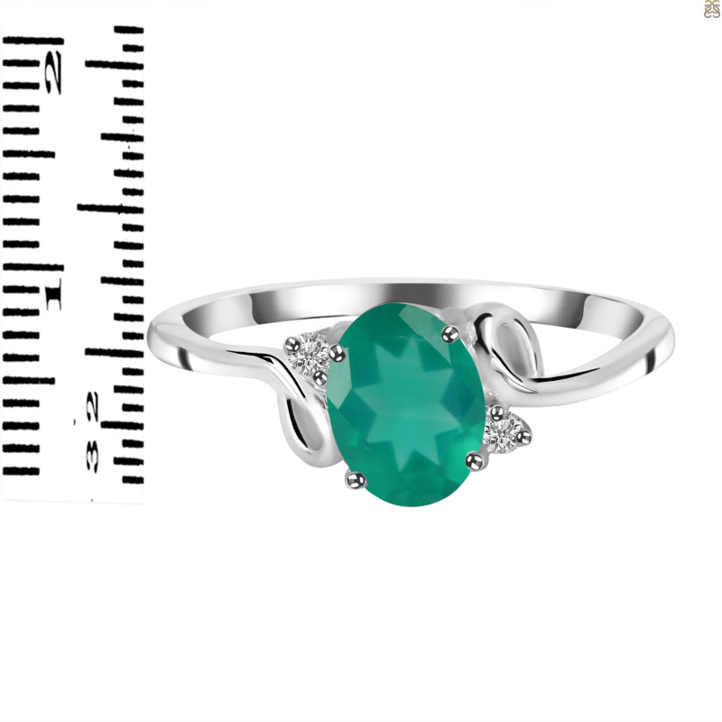 Green Onyx & White Topaz Ring GRO-RDR-383.