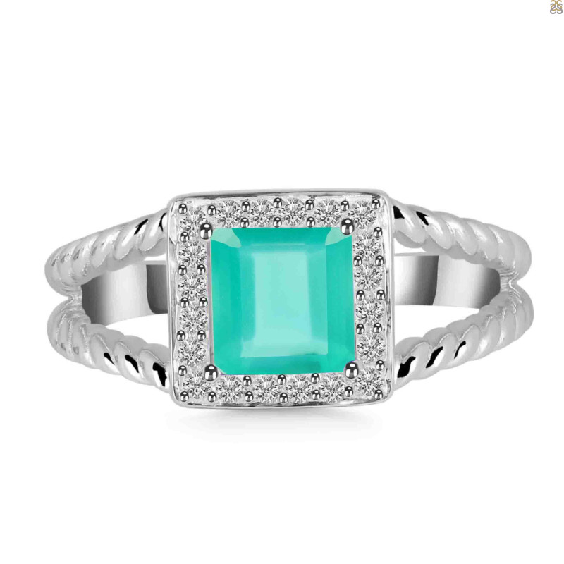 Green Onyx & White Topaz Ring GRO-RDR-388.