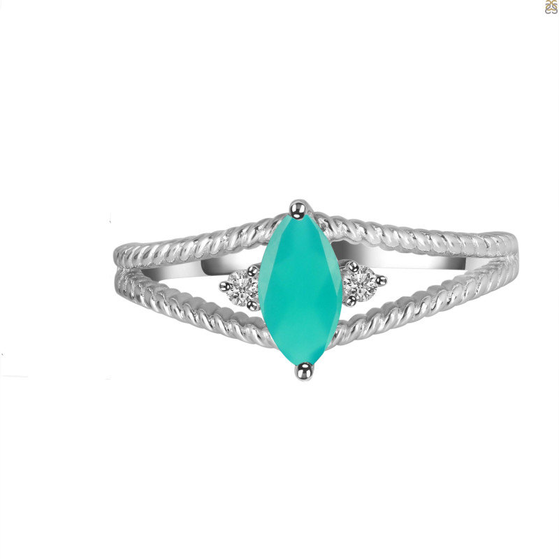 Green Onyx & White Topaz Ring GRO-RDR-396.