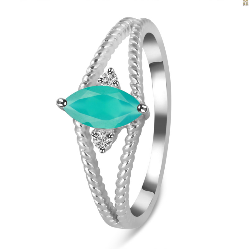 Green Onyx & White Topaz Ring GRO-RDR-396.