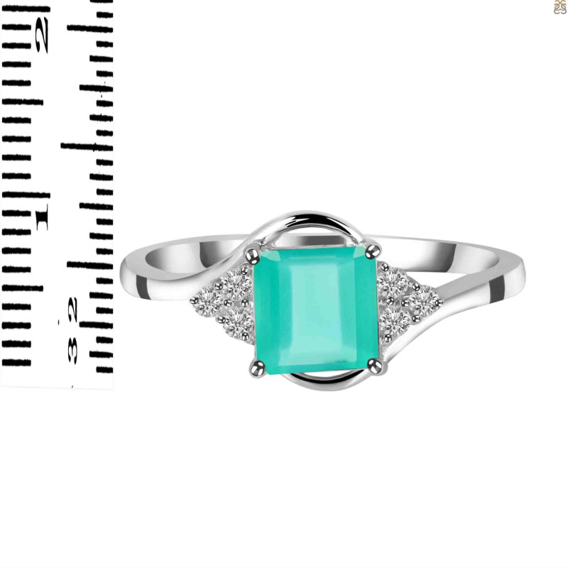 Green Onyx & White Topaz Ring GRO-RDR-399.
