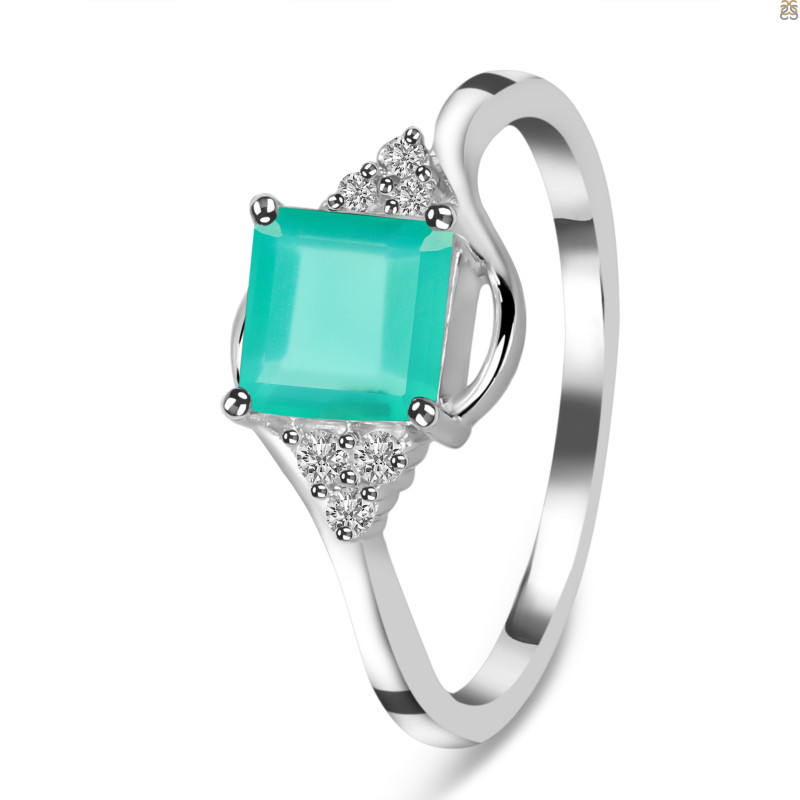 Green Onyx & White Topaz Ring GRO-RDR-399.