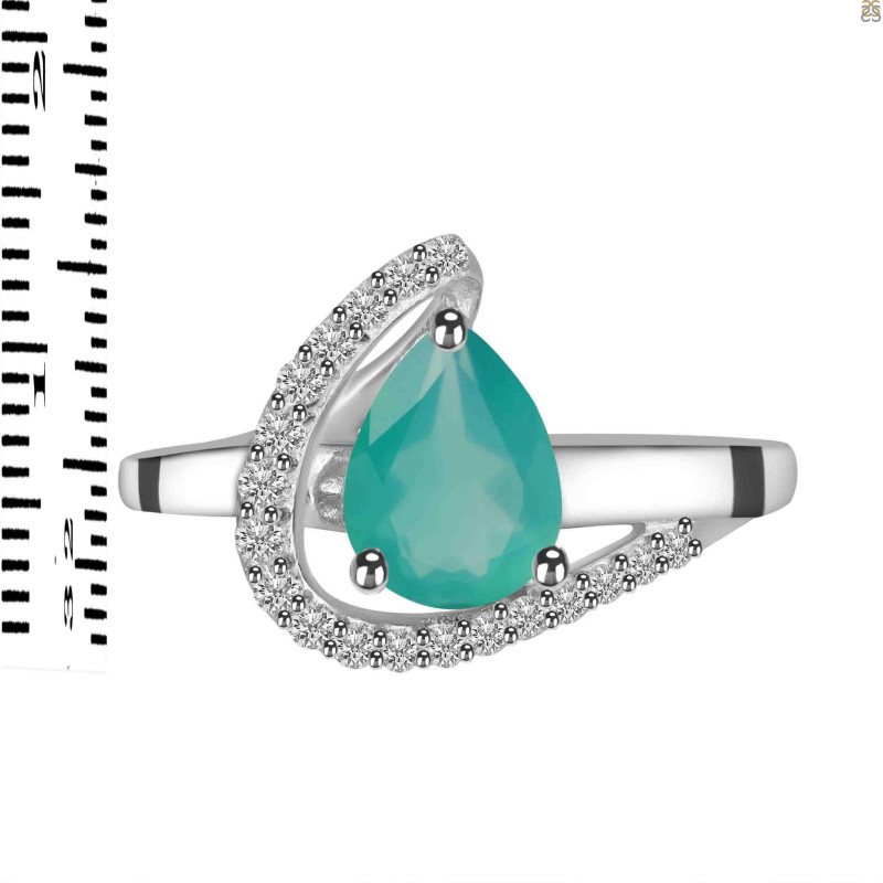 Green Onyx & White Topaz Ring GRO-RDR-404.
