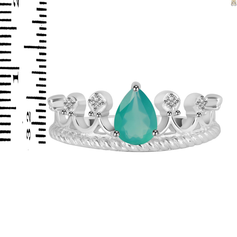 Green Onyx & White Topaz Ring GRO-RDR-405.