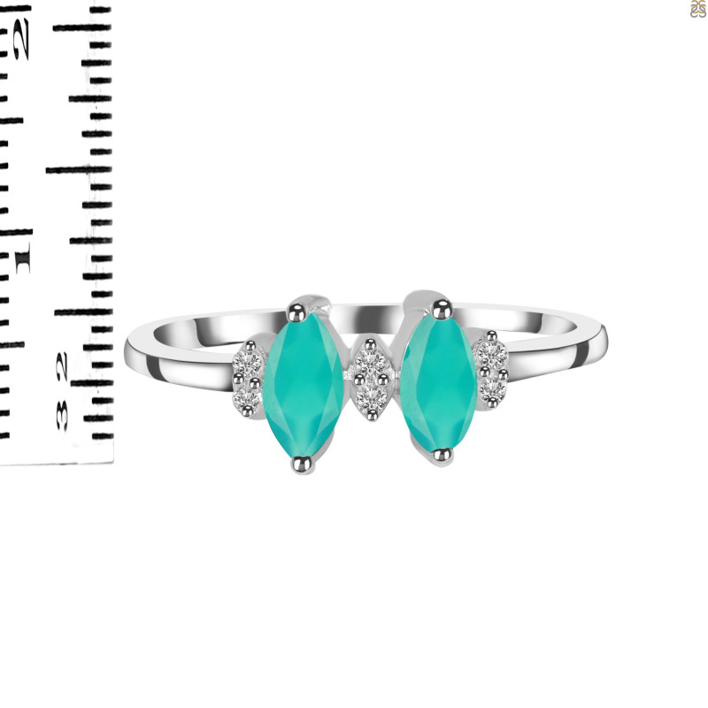 Green Onyx & White Topaz Ring GRO-RDR-418.