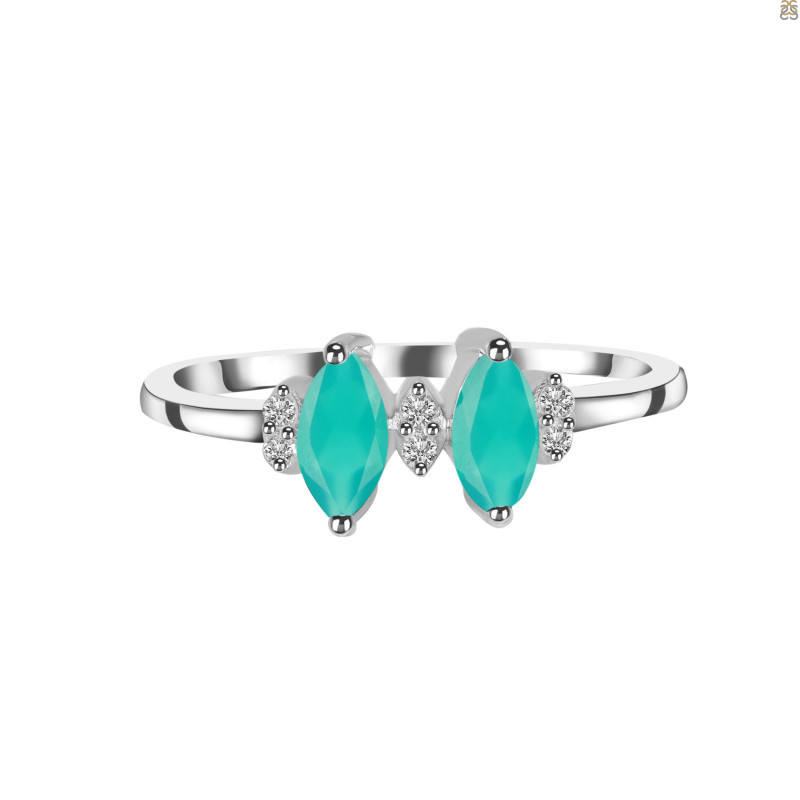 Green Onyx & White Topaz Ring GRO-RDR-418.