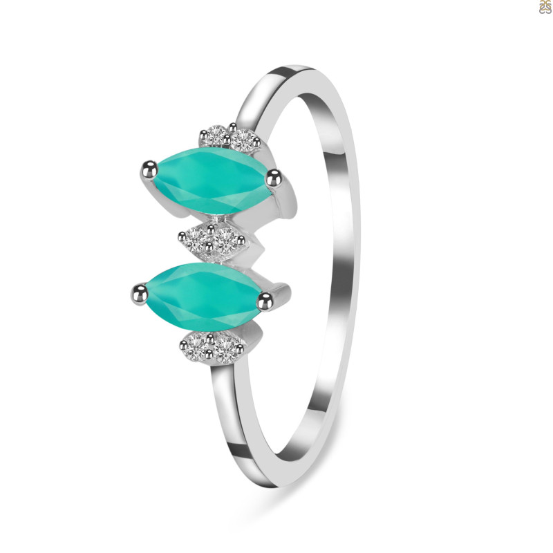 Green Onyx & White Topaz Ring GRO-RDR-418.