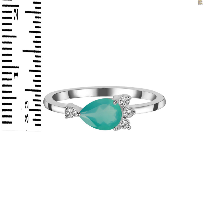 Green Onyx & White Topaz Ring GRO-RDR-433.