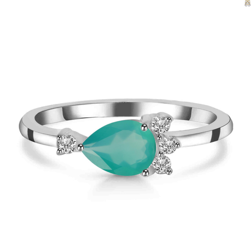 Green Onyx & White Topaz Ring GRO-RDR-433.