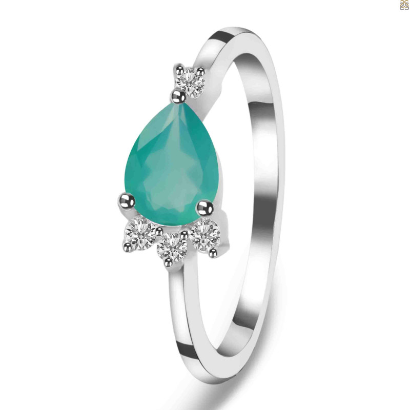 Green Onyx & White Topaz Ring GRO-RDR-433.